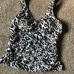 Trimshaper Tankini Black White Swim Top